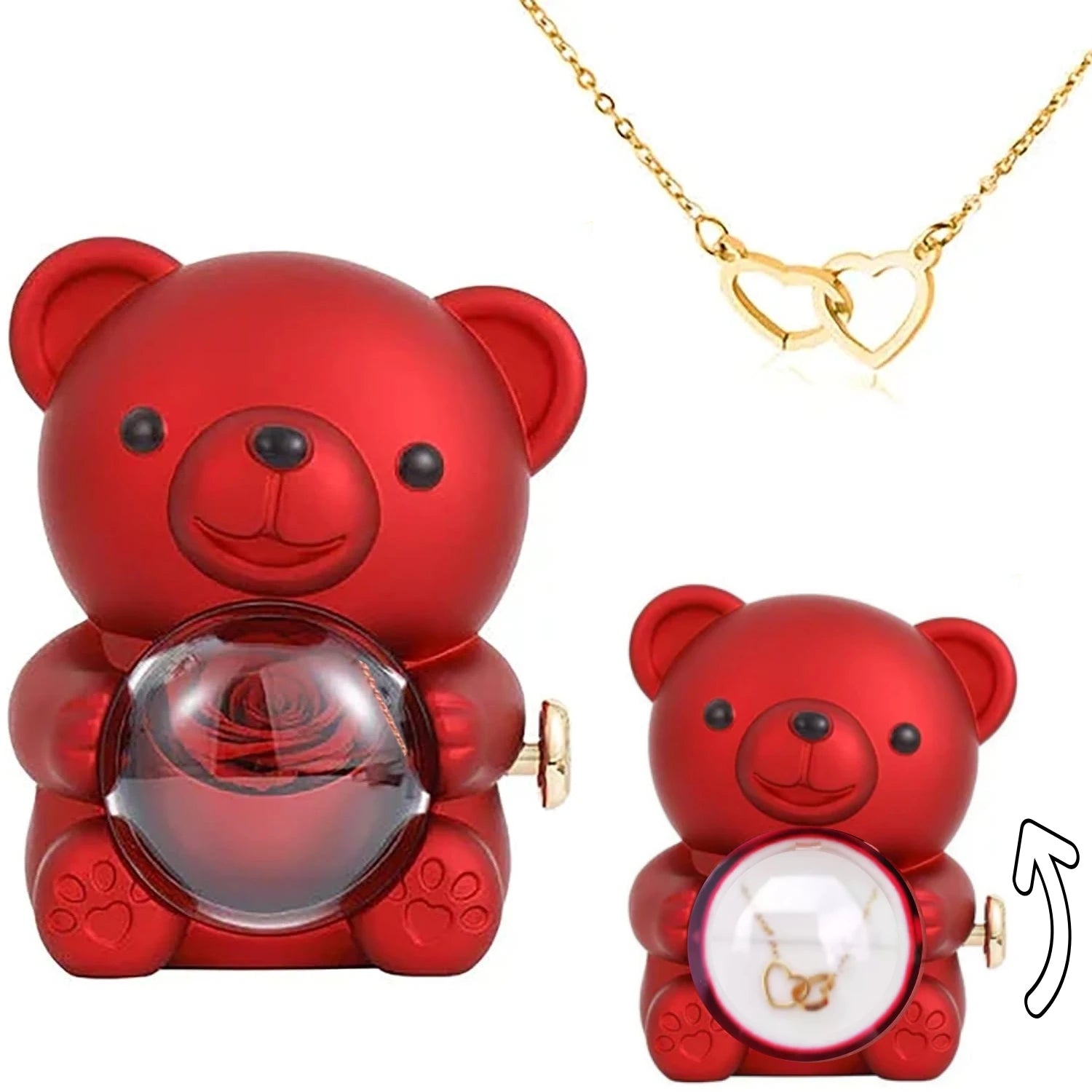 Eternal Rose Bear Gifts Box with Necklace